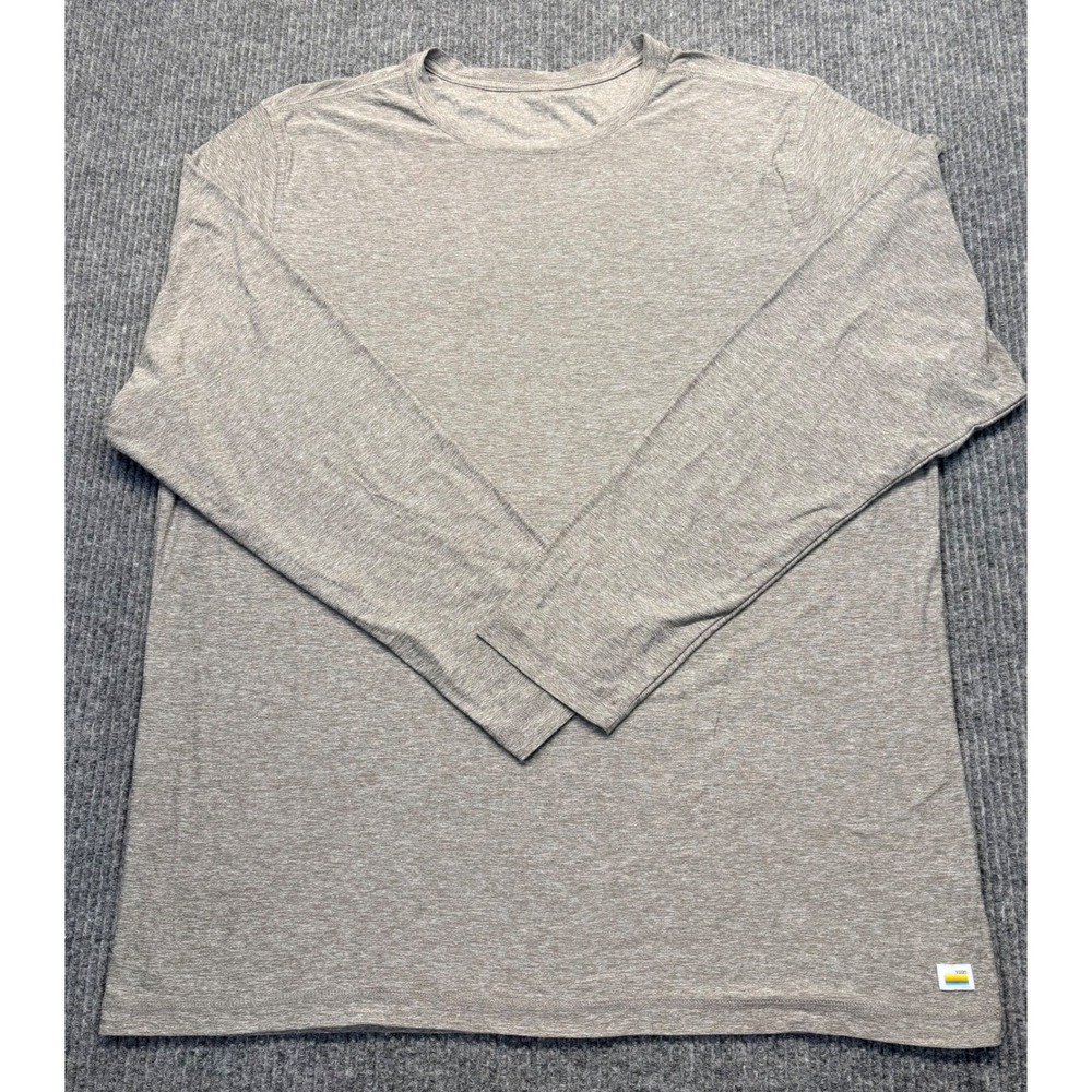 Vuori Strato Tech Tee Long Sleeve Mens XXL Heather Grey V178 Training Shirt